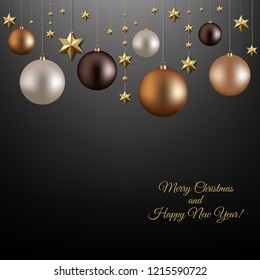 Christmas Retro Card With Gradient Mesh, Vector Illustration
