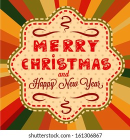 Christmas Retro Card. Vector Design Element.