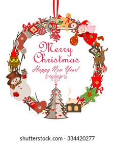 Christmas retro decorative wreath