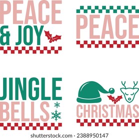 paquete de diseño retro de navidad y descarga digital