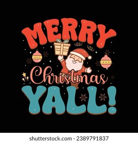 Christmas Retro Design Merry Christmas T Shirt Design