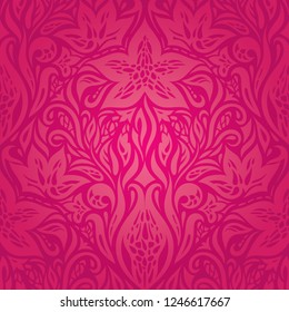 Christmas Retro floral red vector pattern wallpaper design template
