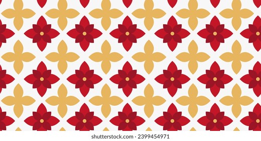 Weihnachten, geometrischer Hintergrund mit festlichen Formen auf weißem Hintergrund, nahtloses Muster. Vektorgrafik