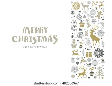 Christmas retro greeting card and background