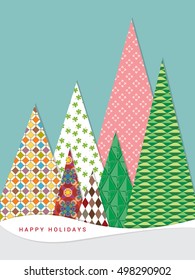 Christmas retro greeting card and background vector format