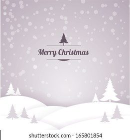 Christmas retro greeting card vector template.