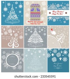 Christmas retro greeting cards