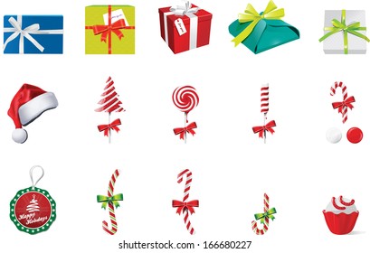 Christmas retro icons, elements and illustrations