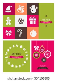 Christmas retro icons, elements and illustrations