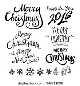 Christmas Retro Icons, Elements And Illustrations Set ART happy new year 2016