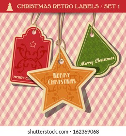 Christmas retro labels - set 1