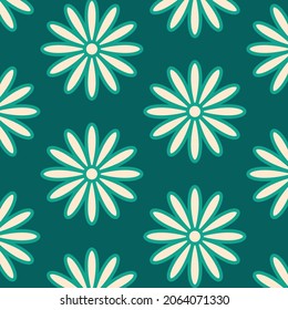Christmas Retro Pattern in Green, Pink, Red and Beige, xmas vector pattern design, 60s and 70s retro aesthetic style
