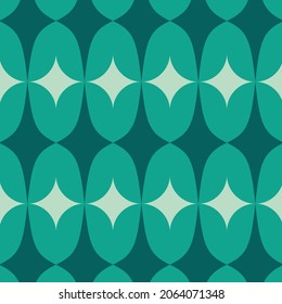 Christmas Retro Pattern in Green, Pink, Red and Beige, xmas vector pattern design, 60s and 70s retro aesthetic style