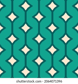 Christmas Retro Pattern in Green, Pink, Red and Beige, xmas vector pattern design, 60s and 70s retro aesthetic style