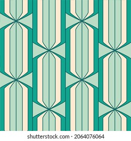 Christmas Retro Pattern in Green, Pink, Red and Beige, xmas vector pattern design, 60s and 70s retro aesthetic style