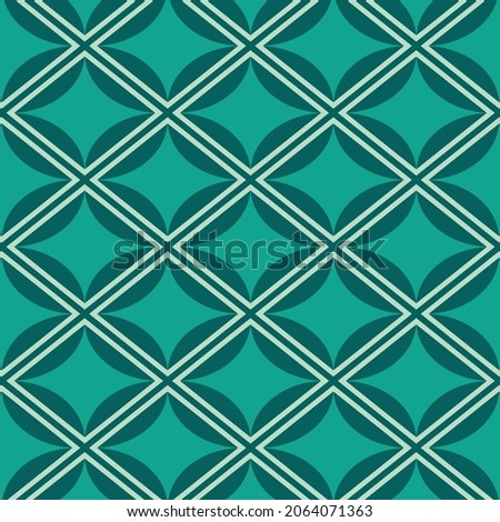Christmas Retro Pattern in Green, Pink, Red and Beige, xmas vector pattern design, 60s and 70s retro aesthetic style