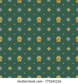 Christmas retro seamless pattern. Vector background for wrapping paper or greeting cards