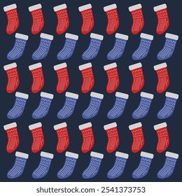 Christmas Retro Socks Socks Design Pattern