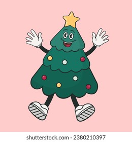 Christmas Retro Style Character Vintage Decorative Tree