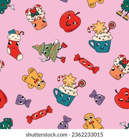 Navidad en estilo retro. Texturas interminables para tu diseño.