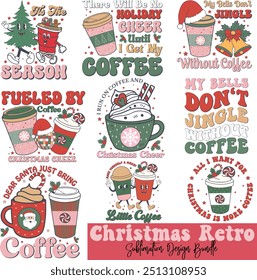 Christmas Retro Sublimation Design Bundle