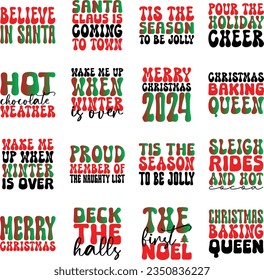 christmas retro svg design bundle and eps file