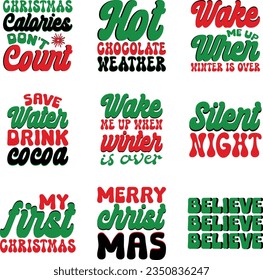 christmas retro svg design bundle and eps file
