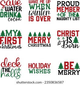 christmas retro svg design bundle and eps file