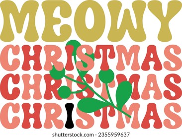 christmas retro svg design and eps file