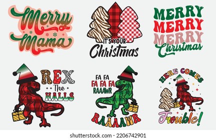 Christmas Retro Svg Sublimation Design Bundle