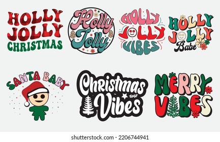 Christmas Retro Svg Sublimation Design Bundle 