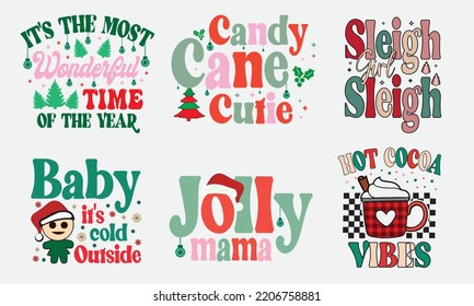 Christmas Retro Svg Sublimation Design Bundle 