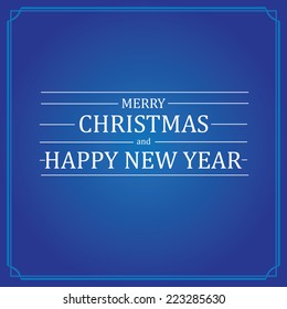 Christmas retro typography and light background. Merry Christmas holidays wish greeting card design and vintage ornament decoration. Happy new year message. Vector illustration Eps 10.