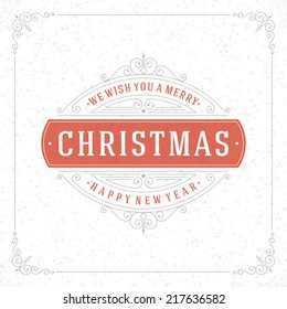 Vintage Card Merry Christmas Calligraphic Typographic Stock Vector ...