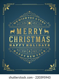 Christmas retro typography and ornament decoration. Merry Christmas holidays wish greeting card design and vintage background. Happy new year message. Vector illustration Eps 10. Christmas retro typography and ornament decoration. Merry Christmas holidays wish greeting card design and vintage background. Happy new year message. Vector illustration Eps 10.