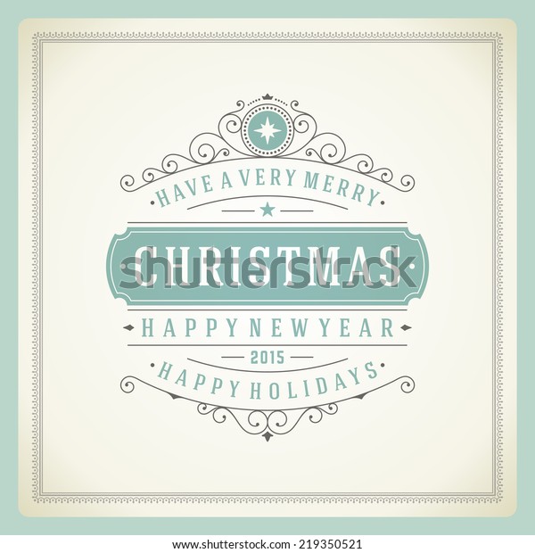 Download Christmas Retro Typography Ornament Decoration Merry Stock ...