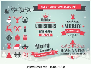 christmas Retro Vector for banner, poster, flyer