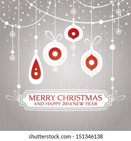 Christmas retro vintage greeting card vector illustration