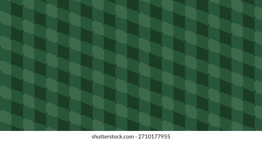 Natal rhombus padrão sem costura. Xmas xadrez textura com linha de ouro e estrelas. Padrão abstrato de diamante geométrico argilo verde. Envolvimento de Natal. Ilustração vetorial isolada em fundo verde.