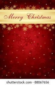 Christmas ribbon background with space for text, all elements on separate layers