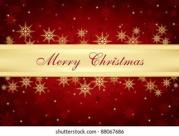 Christmas ribbon background with space for text, all elements on separate layers