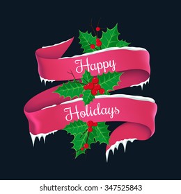 Christmas ribbon banner