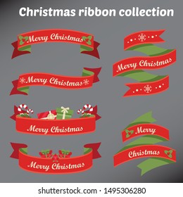 christmas ribbon collection vector illustration design