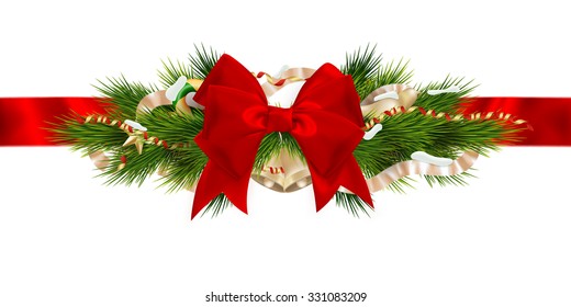 Christmas ribbon decoration. EPS 10 vector file included