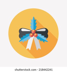 Christmas ribbon flat icon with long shadow,eps10