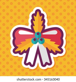 Christmas ribbon flat icon with long shadow,eps10