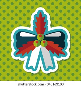 Christmas ribbon flat icon with long shadow,eps10