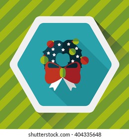 Christmas ribbon flat icon with long shadow eps10