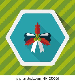 Christmas ribbon flat icon with long shadow,eps10