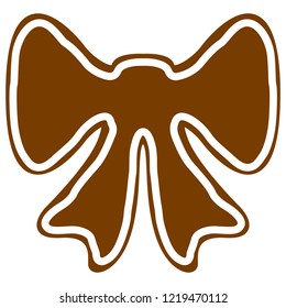 Christmas ribbon gingerbread cookie. Vector illustration design